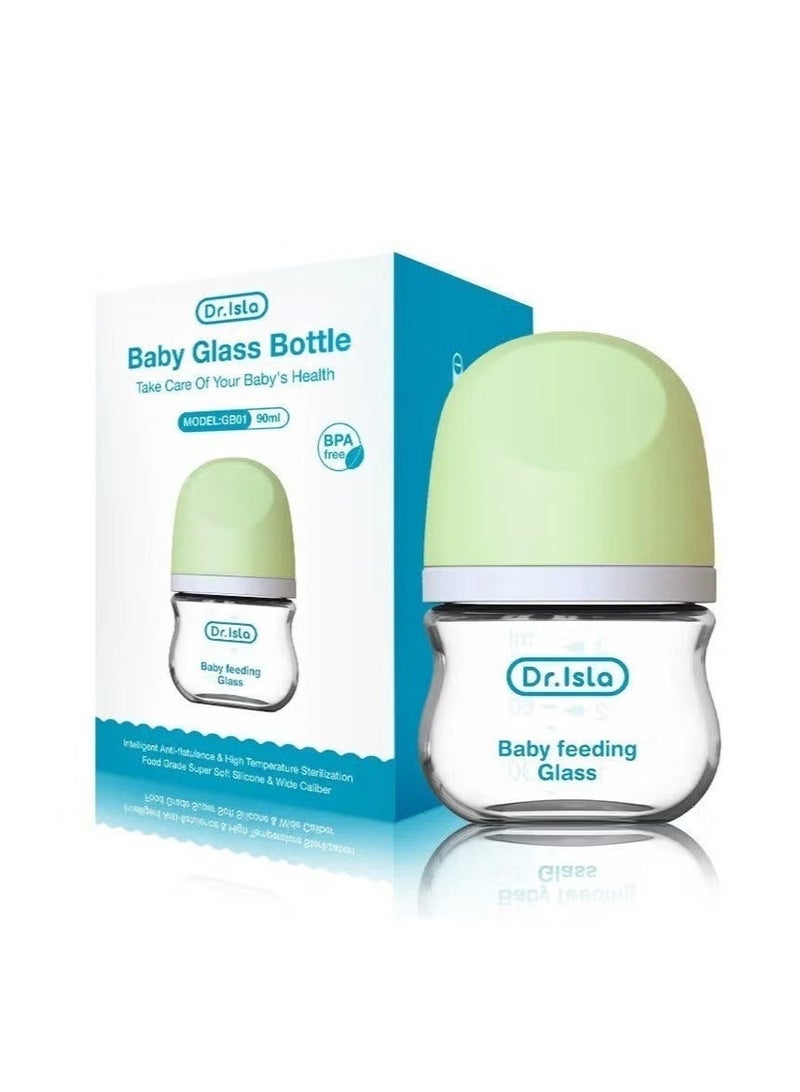 Dr.isla زجاجة رضاعة للأطفال من Dr.isla – مقاومة للاختناق، مضادة للمغص، خالية من الـ BPA، للمواليد من 0 إلى 3 أشهر (90مل / 160مل) - Image 1